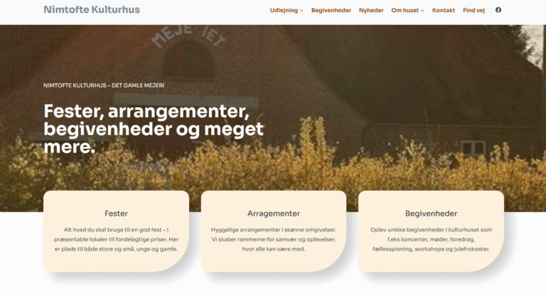 Billede af den nye hjemmeside